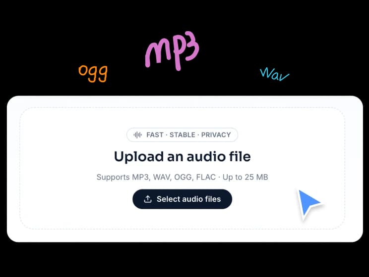 Upload your audio files